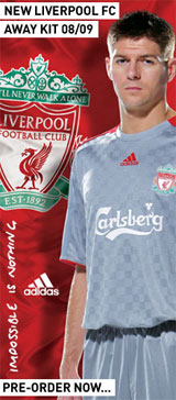 Pre Order your new LFC Away Shirt 08-09