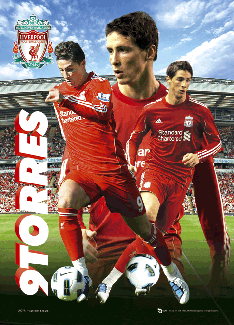 Liverpool FC Fernando Torres Lenticular 3D Poster LT0077
