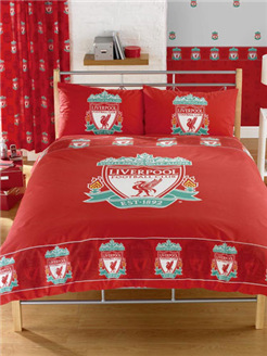 Liverpool FC Football Double Duvet Cover and Pillowcase Border Design Bedding