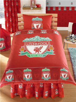 Liverpool FC Football Duvet Cover and Pillowcase Border Crest Bedding