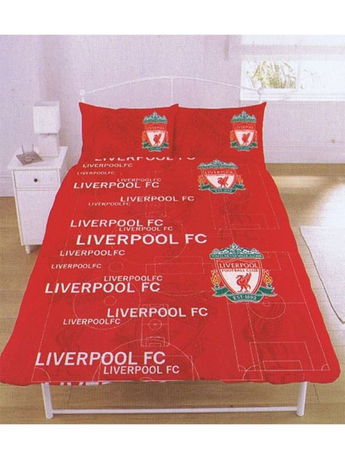 Liverpool FC Multi Crest Double Rotary Design Duvet and Pillowcase Bedding Set