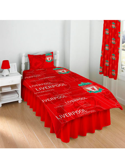 Liverpool FC Multi Crest Single Rotary Design Duvet and Pillowcase Bedding Set