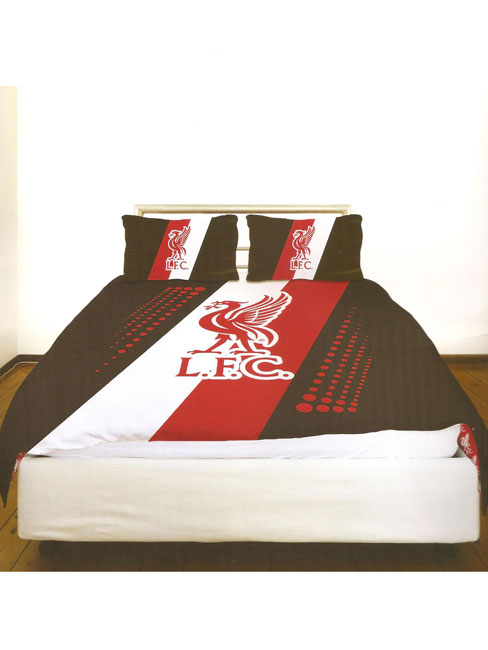 Liverpool FC Stripe Crest Double Duvet Cover & Pillowcase Set