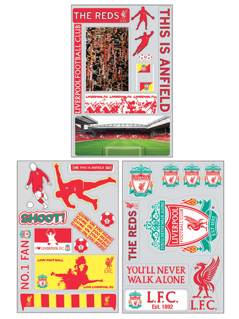 Liverpool FC Wall Stickers - 64 Pieces