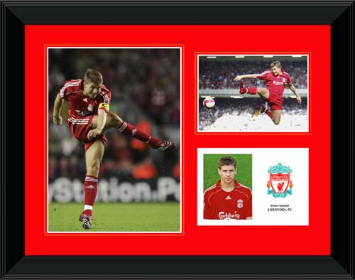 Steven Gerrard framed player profile presentation
