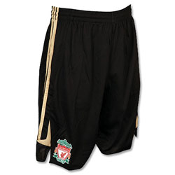 Official Liverpool FC UEFA Gold/Black Shorts 08/09