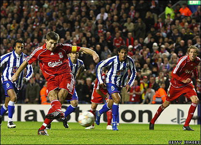 Gerrard penalty against Porto