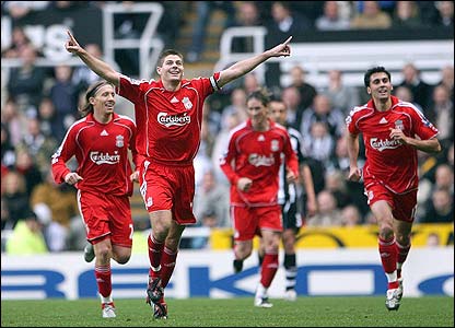 Steven Gerrard scores against Newcastle