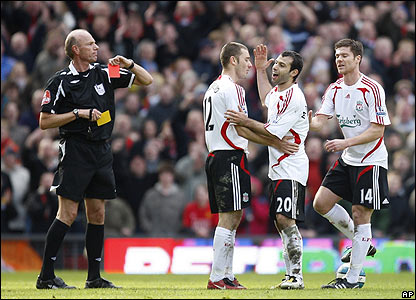 Mascherano sees red at Old Trafford