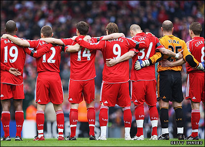 Liverpool players mark the 19th Hillsborough Anniversary