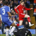 Torres chance against Chelsea