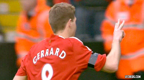 Steven Gerrard completes his hat-trick from the penalty spot