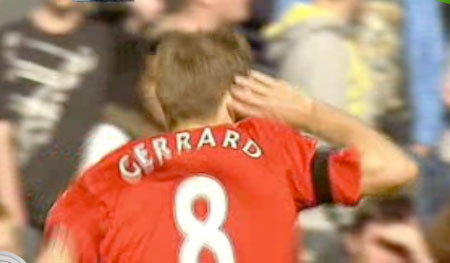 Steven Gerrard celebrates