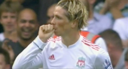 Fernando Torres celebrates against West Ham