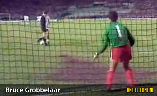 Bruce Grobbelaar - spaghetti legs against Roma