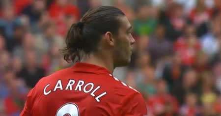 Andy Carroll scored the opening goal against Valencia