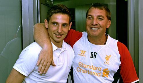 Joe Allen signs for Liverpool - alongside Brendan Rodgers