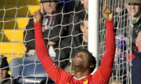 Sturridge celebrates goal against West Brom