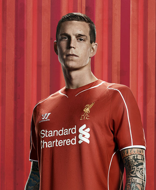 Daniel Agger in the new LFC home kit 2014-15