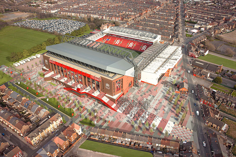 New Main Stand at Anfield - 2014 redevelopment plans (Aerial View)