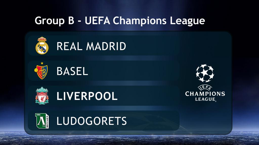 Liverpool have been drawn in Group B for this season's Champions League group, and will face the current European Champions, Real Madrid.