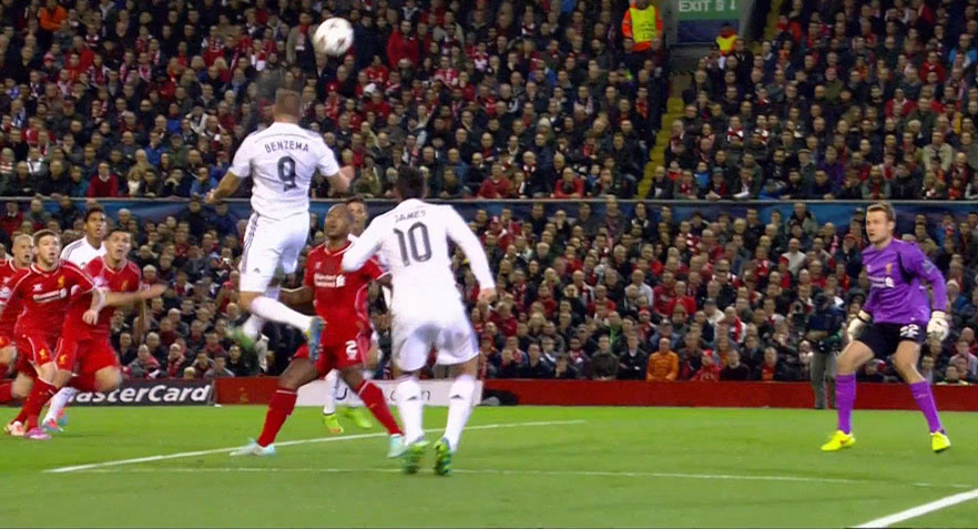 Benzema makes it 2-0 against Liverpool