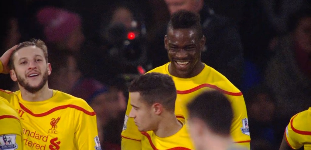 Mario Balotelli and Adam Lallana celebrate the reds winner