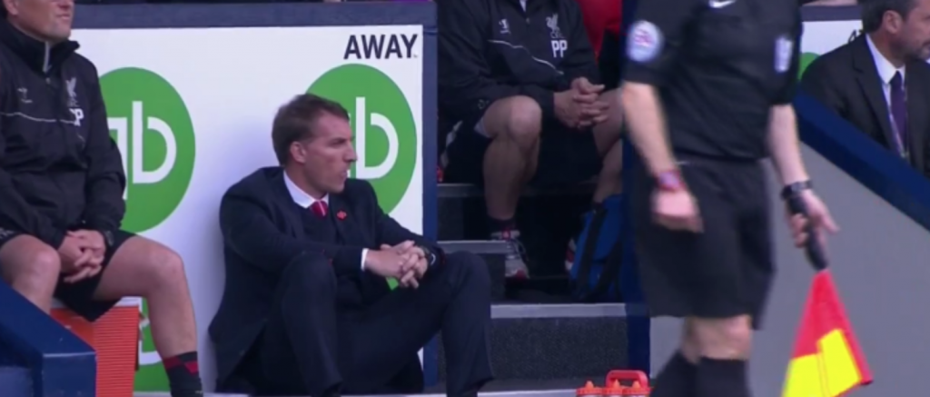 Brendan Rodgers watches on against West Brom