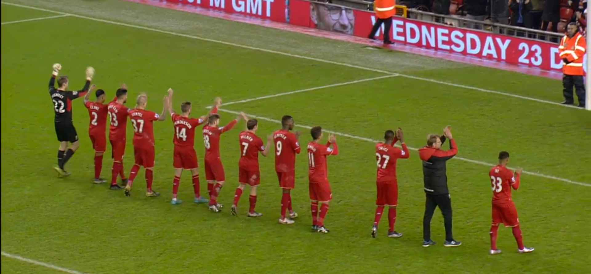 Klopp takes Liverpool players to The Kop after the game