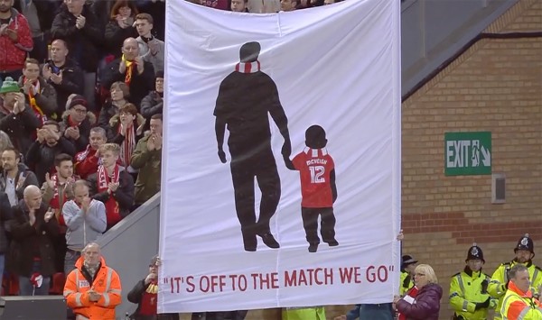Flag for Owen McVeigh at Anfield