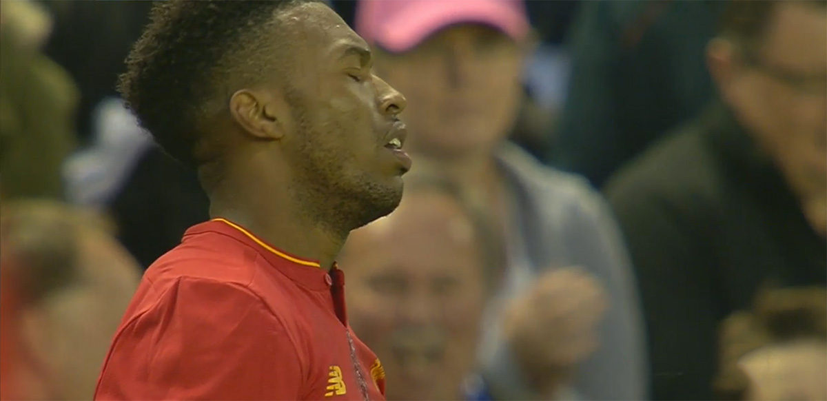 Daniel Sturridge playing against Chelsea at Anfield