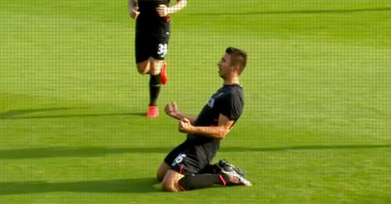 Marko Grujic scores for Liverpool against Fleetwood Town