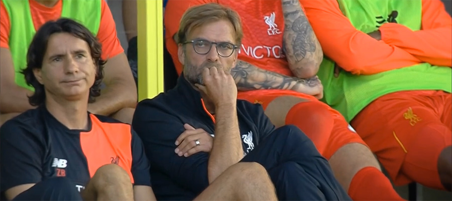Liverpool boss watches on at Burton Albion