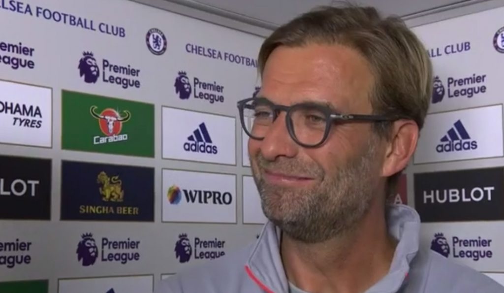 Klopp all smiles after the Chelsea game