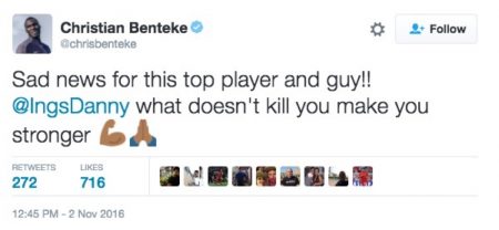 .. as does former striker partner Christian Benteke