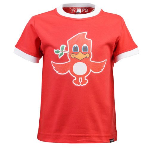 Kids Liverpool Liver Bird T-Shirt - Red/White Ringer