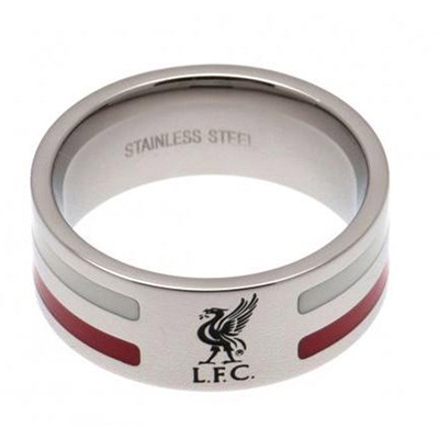 Liverpool Colour Stripe Liverbird Band Ring - Stainless Steel