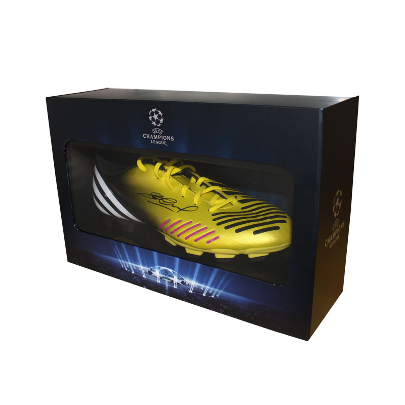 Official UEFA Champions League Steven Gerrard Signed Adidas Boot in Deluxe Packaging Official UEFA Champions League Steven Gerrard Signed Adidas Boot in Deluxe Packaging