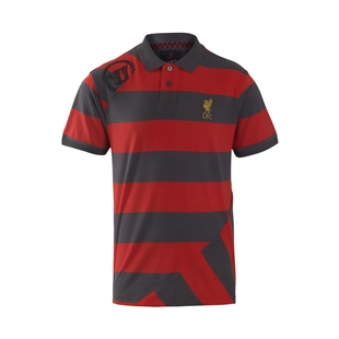 LFC Mens Red Warrior Melwood Dante Stripe Polo