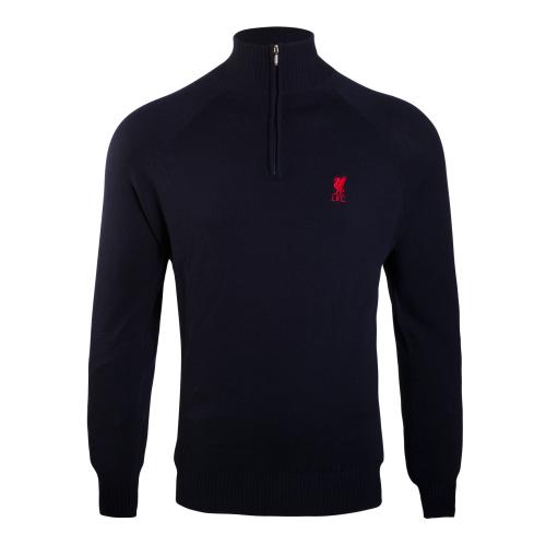 LFC Signature Collection Navy Zip Neck Jumper