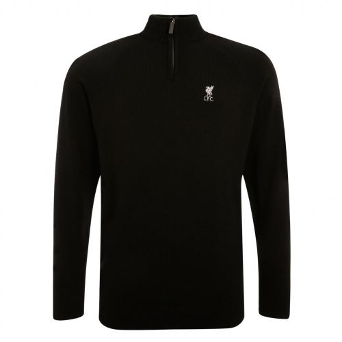 LFC Signature Collection Mens Black Zip Neck Jumper