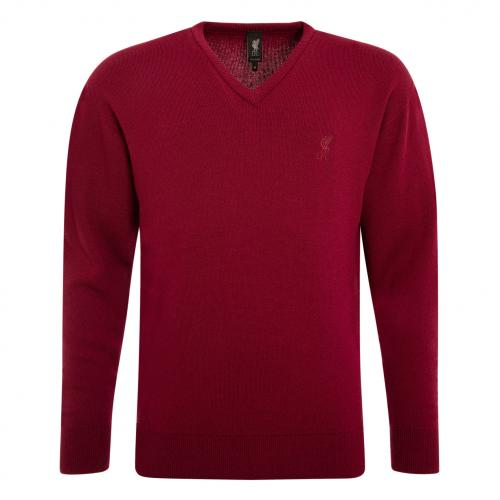 LFC Signature Collection Mens Cranberry V Neck Jumper