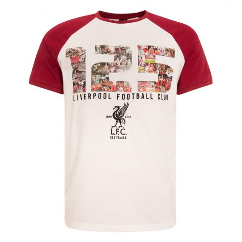 LFC 125 Mens White Montage Raglan Tee LFC 125 Mens White Montage Raglan Tee