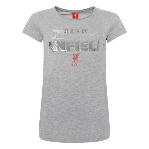 LFC Ladies Grey Marl This is Anfield Tee