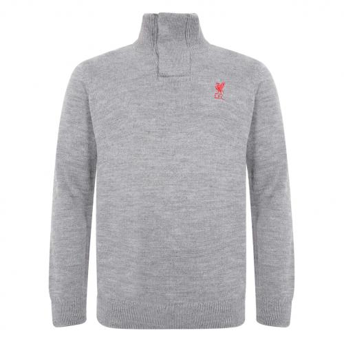 LFC Mens Grey Acrylic Funnel Neck Knit