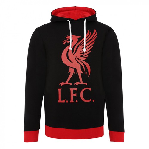 LFC Mens Black Liverbird Hoody