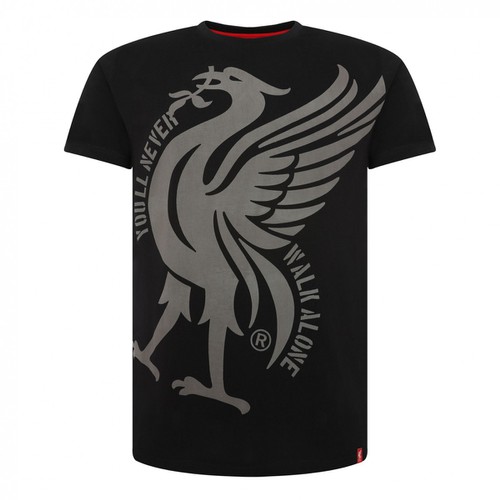 LFC Mens Black Liverbird YNWA Tee