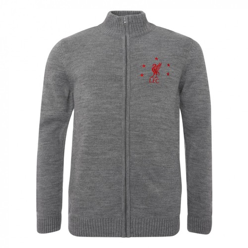 LFC Mens Grey Acrylic Funnel Neck Knit Jumper