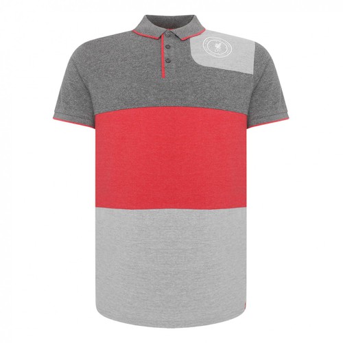 LFC Mens Grey Colour Block Polo