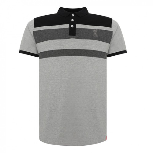 LFC Mens Grey Marl Block Polo